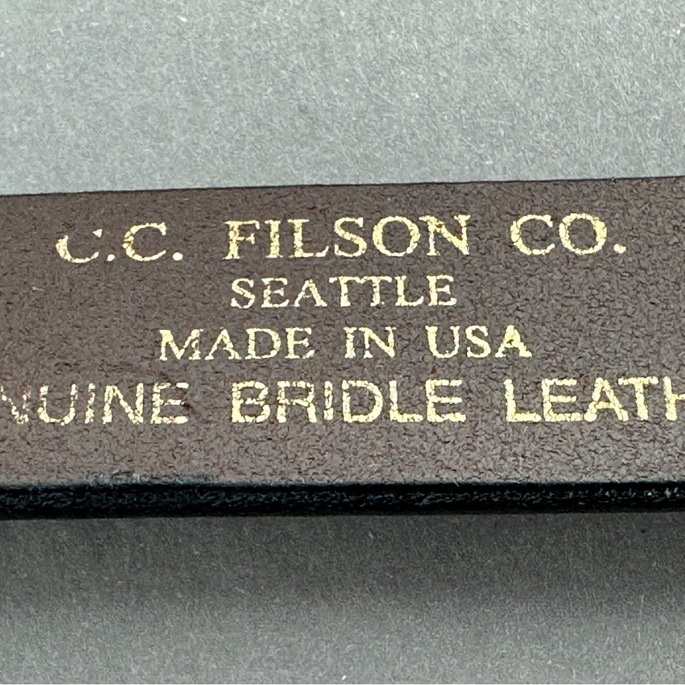 C.C. Filson Co. Genuine Bridle Leather Belt - Dark Brown